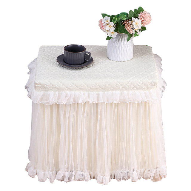Love Heart Yan bedside table dust cover romantic lace skirt