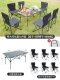Семь -набор из Hyun Black Long Table [Таблица+6 стульев+пакет хранения]