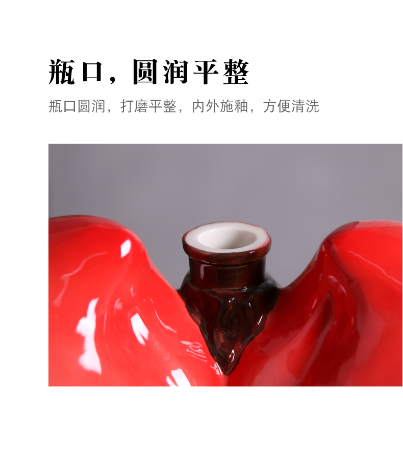 Jingdezhen ceramic bottle 1 catty 2 jins of 10 jins peach empty wine bottle with household tank sealing liquor gift box