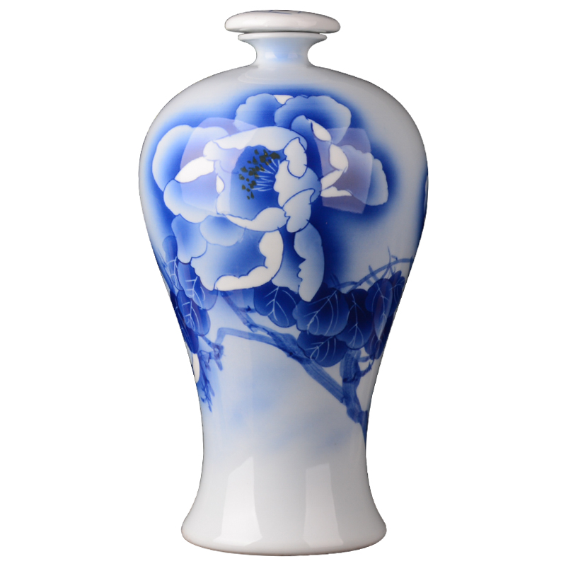 Jingdezhen hand - made blue mercifully bottle wine ark, of Chinese style household furnishing articles May 10 jins of household ceramics empty wine jars