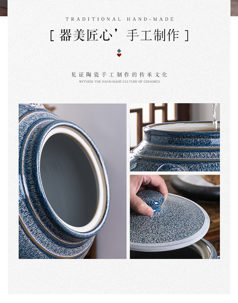 Jingdezhen ceramic jar 30 jins 50 kg 100 jins domestic sealed mercifully jars it archaize lion cylinder