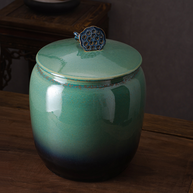 Jingdezhen ceramic barrel 20 jins 30 jins the loaded with cover rice pot ricer box insect - resistant, moisture - proof seal storage bins