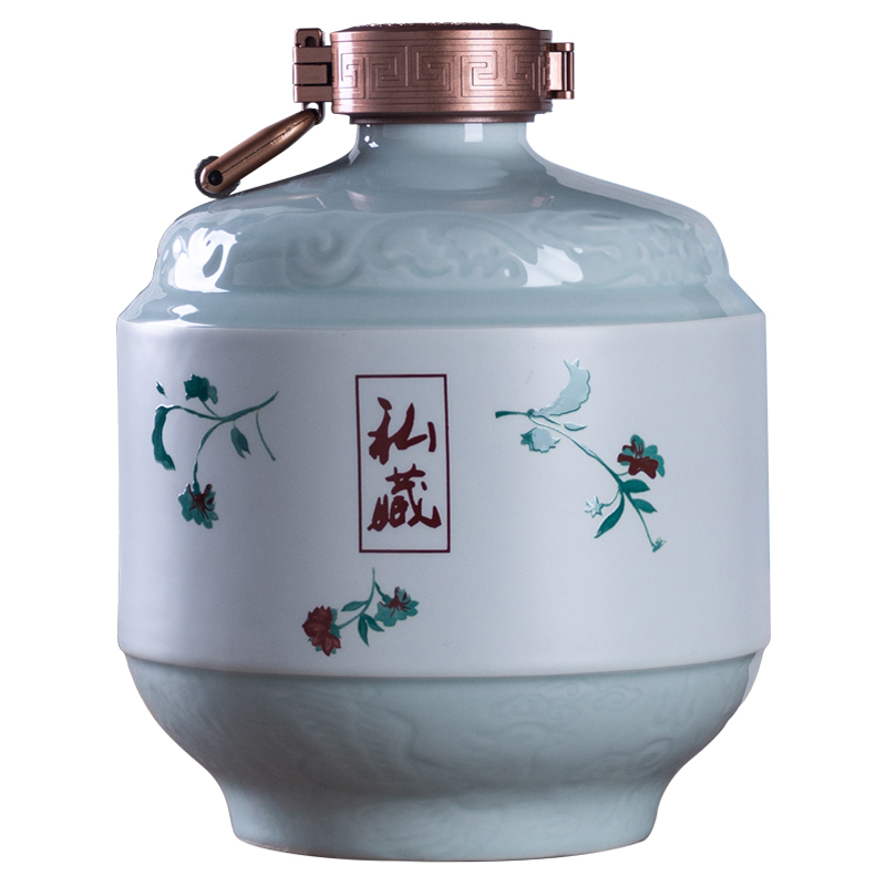 Jingdezhen creative bottles with gift box household hip flask 1 catty 3 kg 5 jins of liquor bottle sealed with small jugs