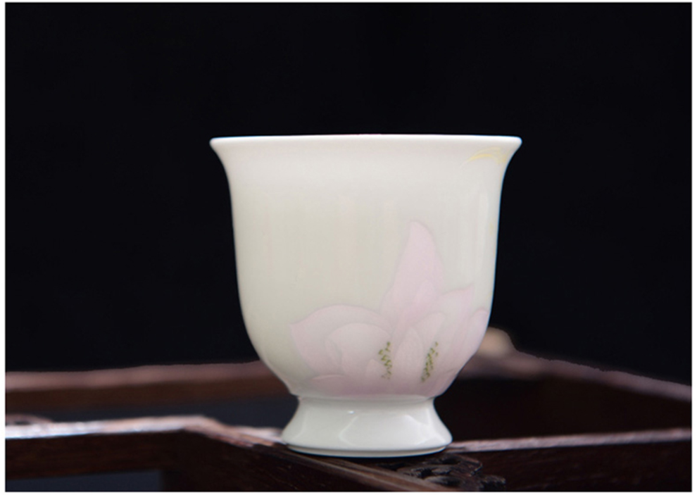 Jingdezhen hand finger citron tea cup fragrance - smelling cup knife clay sample tea cup single CPU master cup kung fu tea cups