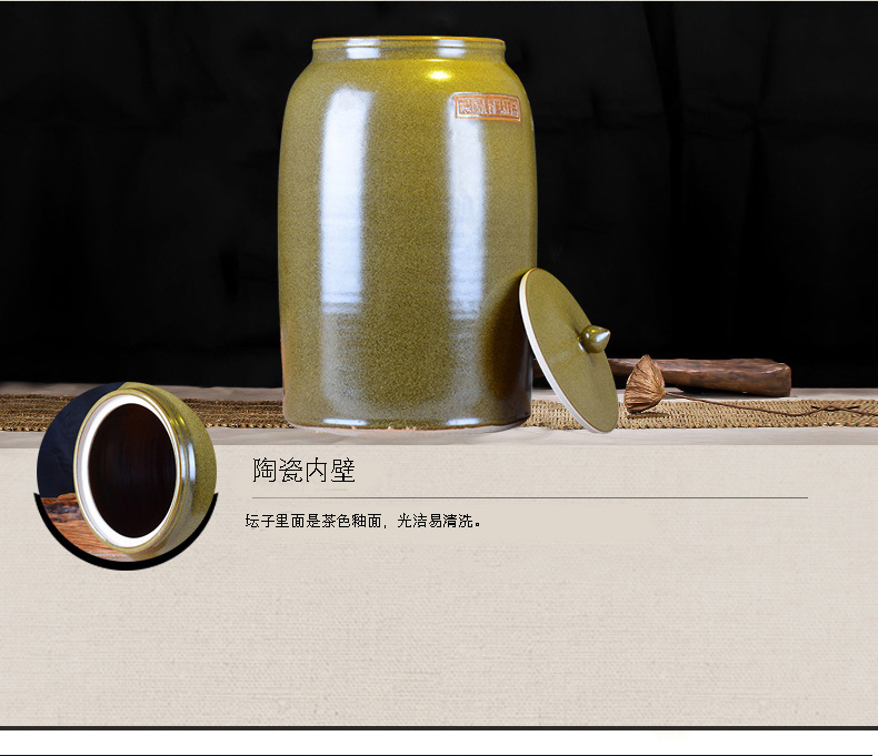 Ceramic tank barrel ricer box you can tap it at the end of the cylinder tea tea jingdezhen Ceramic cylinder wine jar