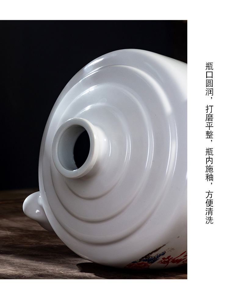 Jingdezhen ceramic jar 1/2/3/5/10 in jin household seal bottle bulk liquor bottles with gift box