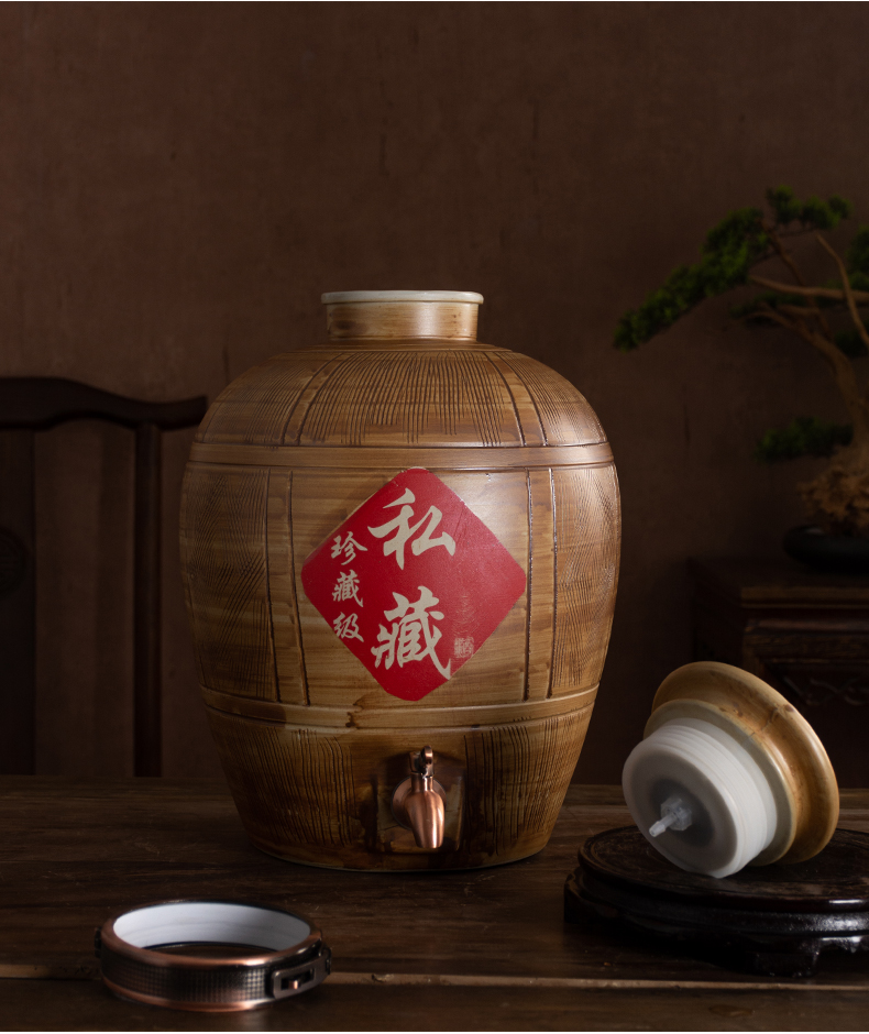 Jingdezhen ceramic wine wine jar jar 10 jins 20 jins 30 jins 50 kg of archaize seal household mercifully it bottle