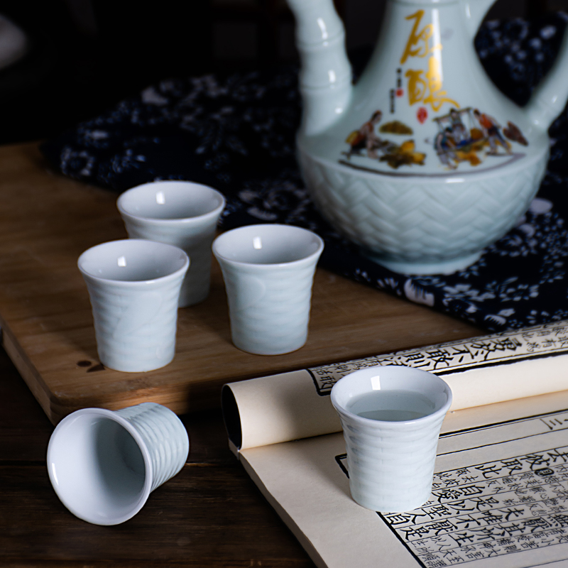 Jingdezhen ceramic bottle wine jar sealed flask 1 catty restoring ancient ways put household ceramics hip flask gift boxes