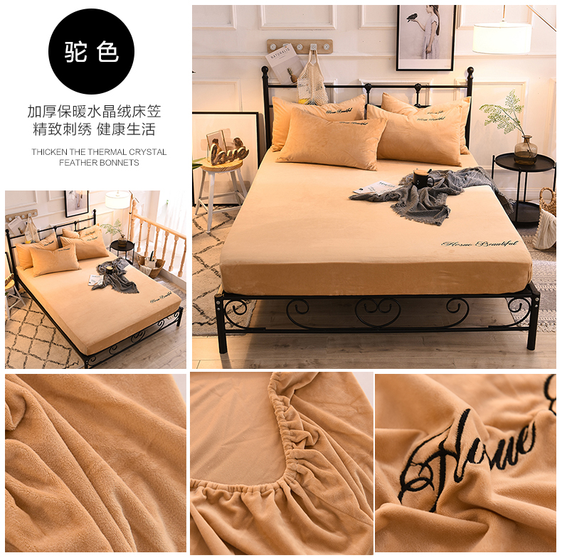 Giường lông cừu san hô ở Nam Cực 笠 đơn mảnh flannel pha lê nhung Simmons bọc nệm trải giường ga trải giường chun đẹp	