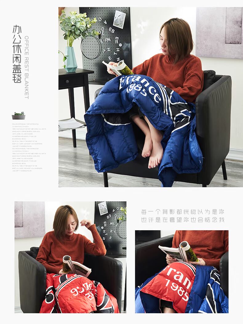 Nam Cực xuống ánh sáng di động chăn văn phòng đa chức năng nap chăn khăn choàng chăn chăn du lịch hàng không giải trí - Ném / Chăn chăn lông cừu nhập khẩu