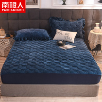 Antarctic thickened milk velvet bed sheet single piece coral velvet bed cover Autumn and winter velvet bed sheet mattress cover protective cover