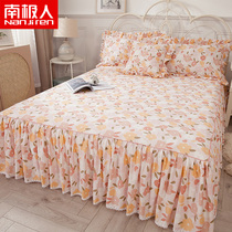 South Pole Man full cotton bed Skirt Single Slip Pure Cotton Bed Hood Style Bed Skirt Korean version Princess 1 5m 1 8 m Protective sheath