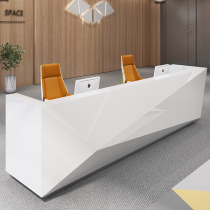 Company paint front desk reception desk desk creative shaped bar beauty salon cashier Simple modern customization