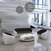 Creative business paint negotiation lounge area Leather sofa Company reception room Office coffee table combination simple and modern