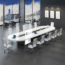 Simple modern white paint conference table Office furniture staff large conference room long table fashion table and chair combination