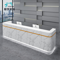 Imitation marble grain paint Front desk Reception desk Company desk Hotel consultation Hotel welcome service Bar