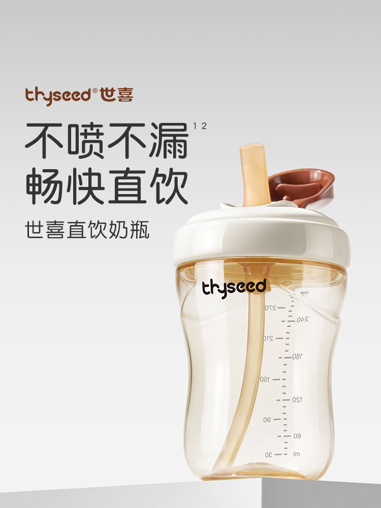 Shixi Direct Drinking Bottle, Large Capacity Straw Bottle, Milk Cup for Infants and Toddlers over One Year Old, Straw Cup