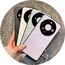 Suitable for Huawei mate60pro mobile phone case elegant white new style goggles invisible bracket mate60 built-in magnetic wireless charging mate60por leather high-end all-inclusive anti-fall