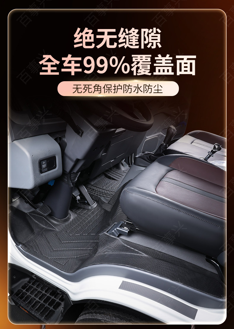 Suitable for JAC Shuailing S3, full-coverage TPE floor mats for truck cabs, complete collection of modification accessories