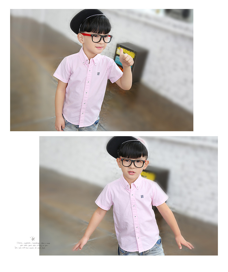 Mùa xuân hè 2019 cho bé trai khoe áo sơ mi tay ngắn mới Quần áo trẻ em Hàn Quốc áo cotton nửa tay trắng - Áo sơ mi áo sơ mi trẻ em giá tốt