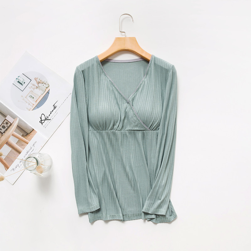 Confinement Clothing Autumn Clothes Inner Match Thin Modal Bottoming Shirt — 16