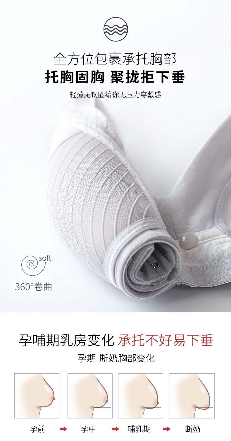 哺乳内衣孕妇文胸聚拢防下垂产后喂奶纯棉怀孕期专用胸罩夏季薄款 — 12