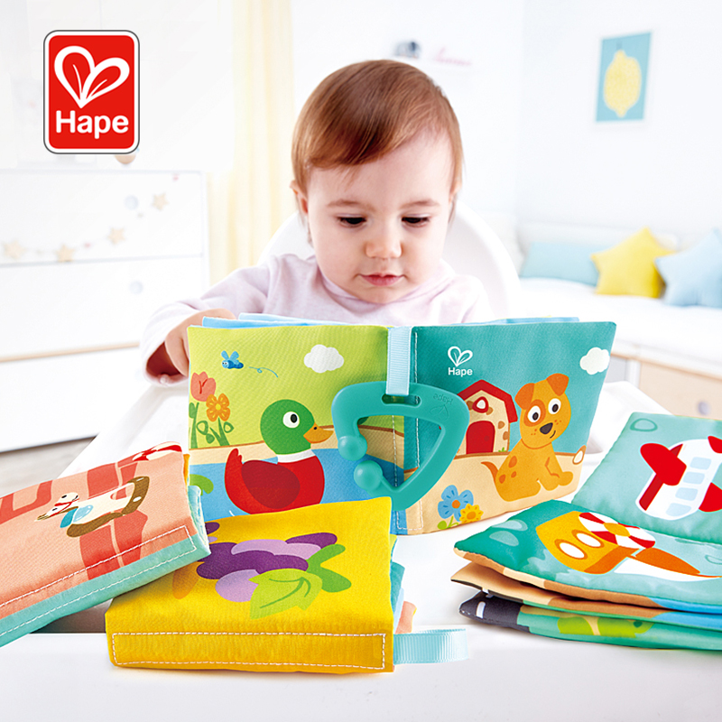 Hape Cubic Book of Books 6 months Baby book 0-1-year-old baby tearing up to bite early to teach cloth art book Puzzle Toys