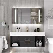 Nordic solid wood bathroom cabinet combination wash basin cabinet washbasin cabinet simple toilet wash table bathroom cabinet