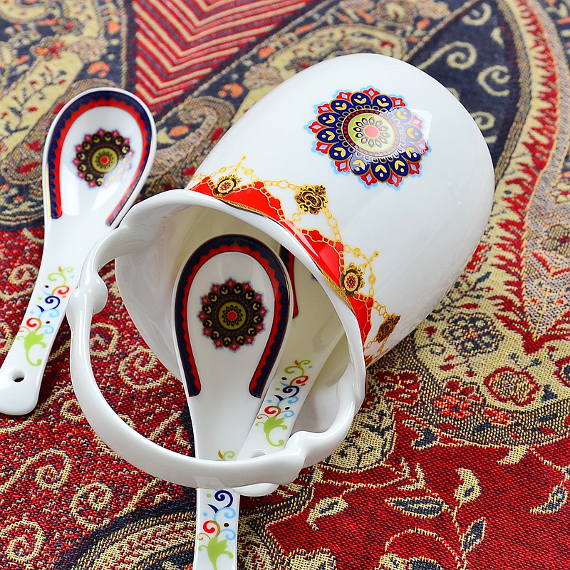 Ceramic flower blue spoon cage cage chopsticks tube ipads porcelain kitchen shelf chopsticks box to receive box basket tableware fittings
