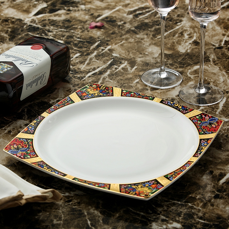 Creative square shallow steak ceramic dish dish dish dish dish plates all the cake plate of pasta dish food dish