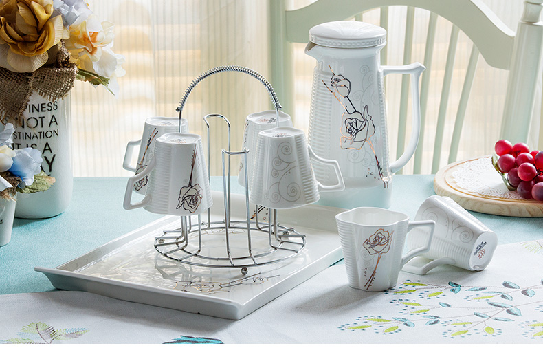Creative European ceramic water with ipads porcelain cup sitting room suit Chinese pot cup with a cup of cold water high temperature resistant