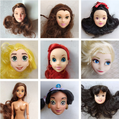 taobao agent Genuine bulk 6 points Disny/Xianba doll Princess Belle head Love Aisha Queen Mermaid long hair white snow