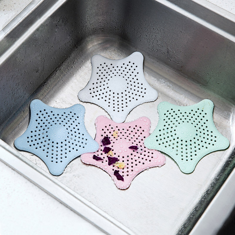 Kitchen Sink Filter Drain Hair Catcher Net Bathroom Silicone Hair Anti-Clogging Suction Cup Drain Cover