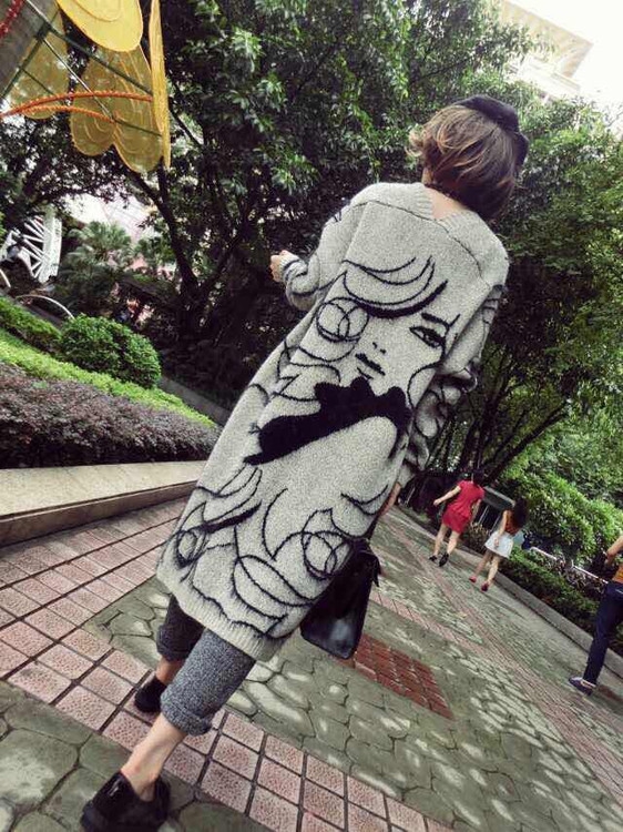 Đặc biệt hàng ngày Phiên bản Hàn Quốc của áo len nữ dày mới Haima Cardigan áo len rộng trong áo len dài nữ cardigan len