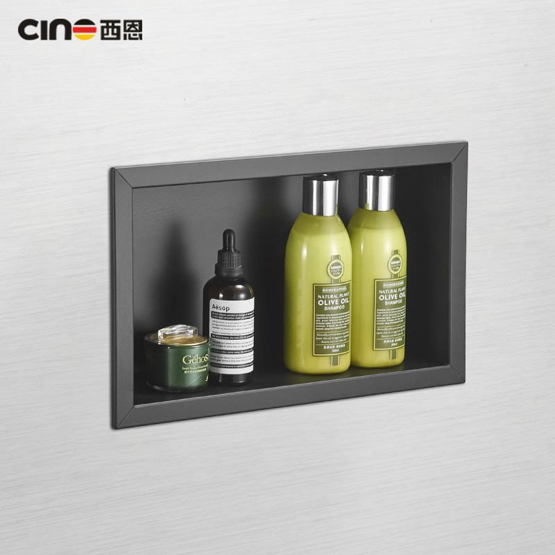 Black Entrance Wall Niches Niche embedded wall cabinet Stainless Steel Wall Cabinet Toilet Shelf Hotel Shower Room Partitions-Taobao