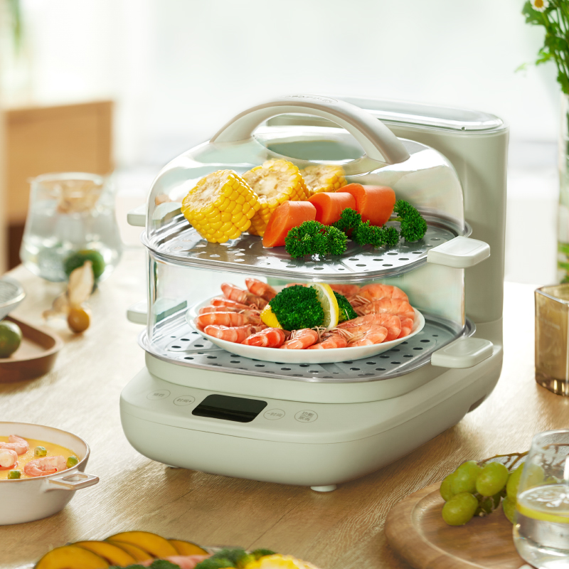 Small Bear Electric Steamer Multifunction Home Small Double Layer Steam Pan Breakfast machine Steamed Vegetable Large-capacity Electric Steam Cage