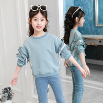 Girls spring and autumn suit womens clothing 7 Six 8 seven 10 eight 11 ten 12-year-old primary school girl childrens Foreign two-piece set