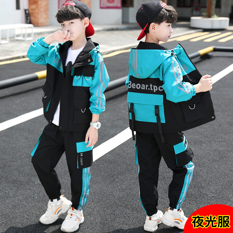 5 middle school children 8 boy spring clothing suit pupil 1012 children 13 sports clothes 15 year old boy Han Edition