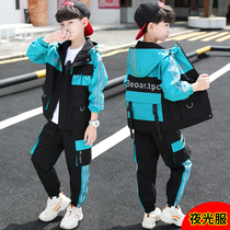5 Middle and big Children 8 boys spring and autumn clothes set primary school students 10 ten 12 children 13 sports clothes 15-year-old boy Korean version