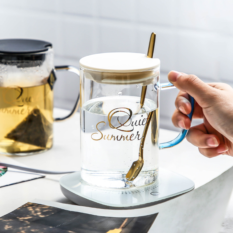 Tea juice household glass base to the as thin transparent glass milk sitting room suit constant temperature heating glass cup