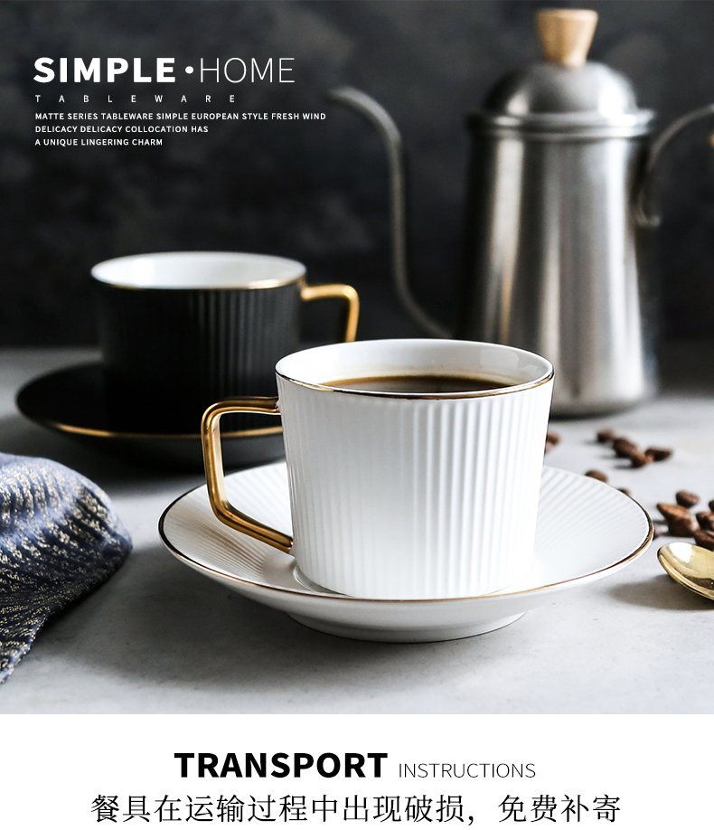Coffee cup north pull glass ceramic set as thin plate household contracted ou feng European - style key-2 luxury afternoon tea