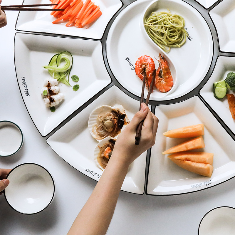 Combination pot shake pendulum meal sound creativity network during the round table tableware home plate plate to the as Philippines platter red suit