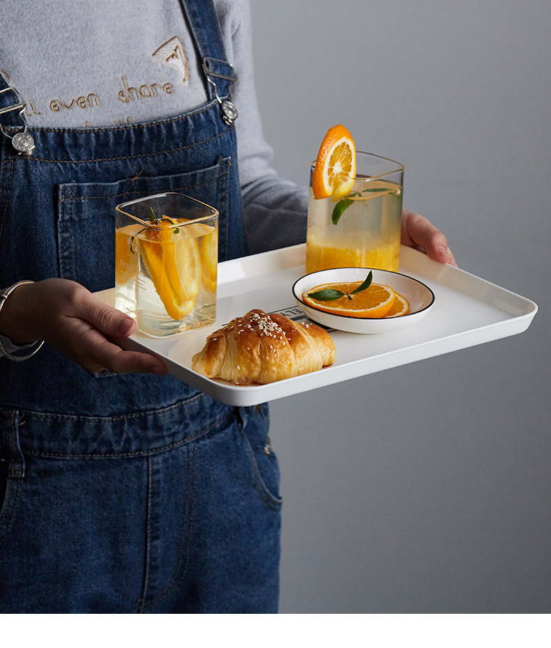 Square plate tray bread water Nordic Europe type to the as tea tray Philippine plate amine household plastic cup dish water plate