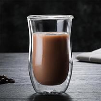 Double heat resistant glass coffee cup creative glass water Cup household tea cup Milk Cup transparent tea cup juice cup