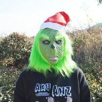 Christmas Gods Steal Green Hair Strange head sets Christmas freaks Kit Glinchglove Mask Festival to blame for evil props