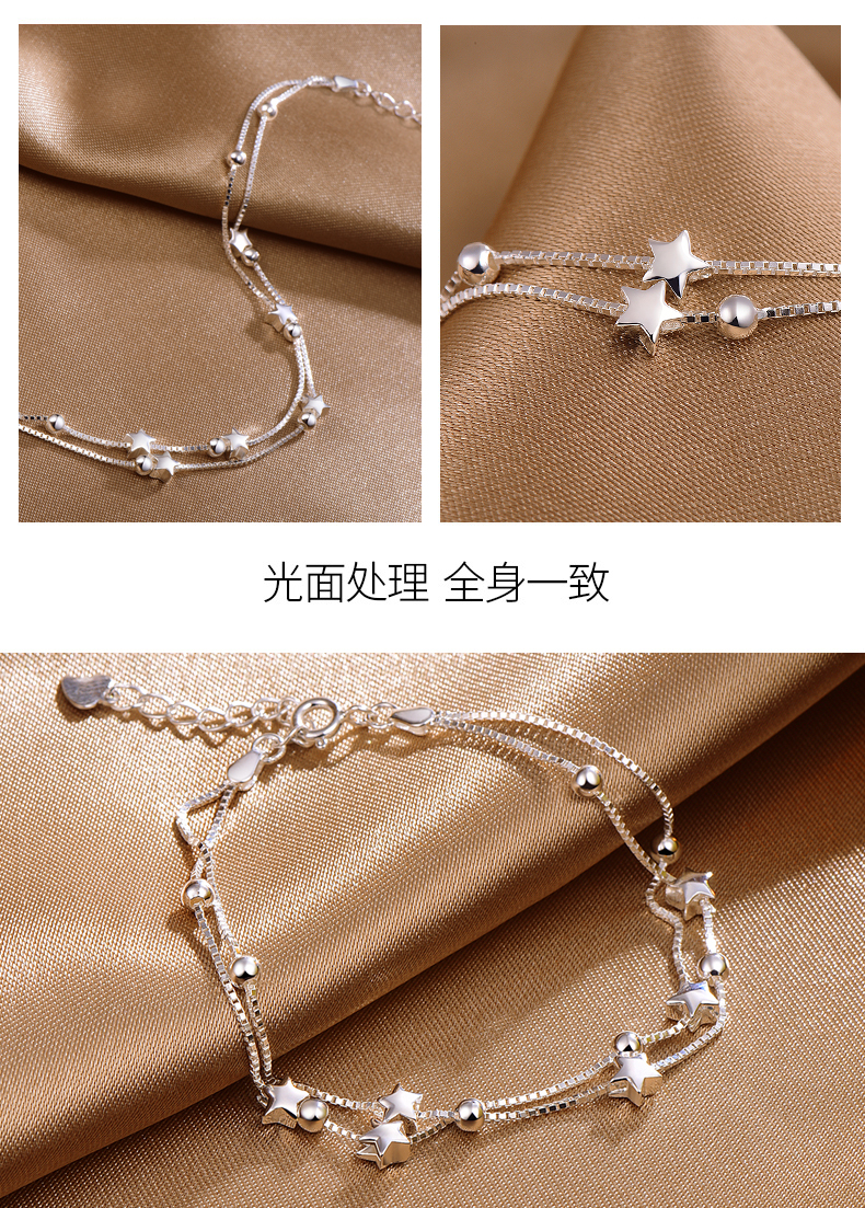 999 sterling bạc vòng chân nữ retro chuông cung điện gợi cảm phiên bản Hàn Quốc cổ điển của cá tính đơn giản Sen chuỗi nhỏ - Vòng chân lắc chân vàng 18k