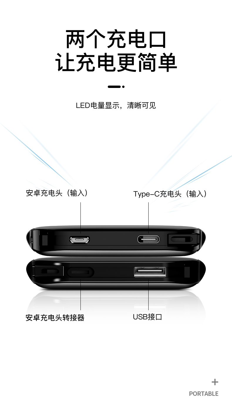 sạc không dây kho báu 20.000 mA dung lượng cao siêu mỏng xách tay nhỏ nhỏ OPPO Huawei vivo của Apple MIUI điện thoại di động phụ trách phổ cập nhanh đèn flash sạc dây điện thoại di động mà đi kèm với người đàn ông đỏ - Ngân hàng điện thoại di động sạc dự phòng 10000mah