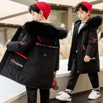 Childrens clothing boys down jacket autumn winter clothing childrens coat 2021 new medium and long white duck down clothes tide