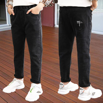  Childrens clothing boys  jeans spring and autumn thin childrens black pants Autumn large childrens casual pants boys trousers tide