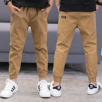  Childrens clothing boys pants Spring and autumn western style middle and large childrens autumn trousers thin boys childrens casual pants Korean version of the tide